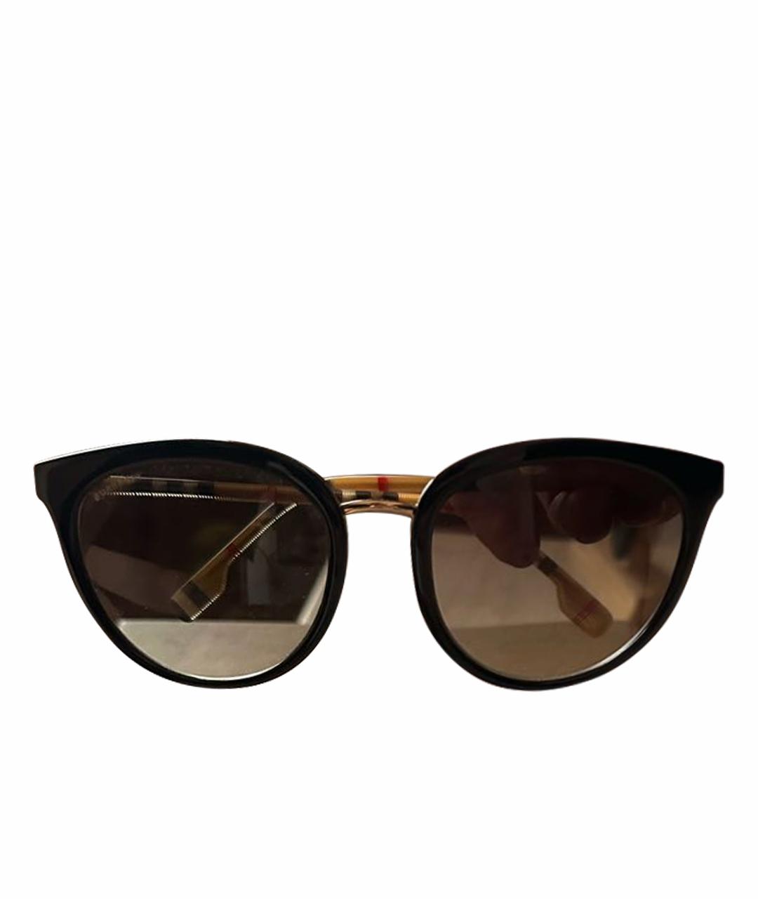 BURBERRY Черные пластиковые солнцезащитные очки, фото 1