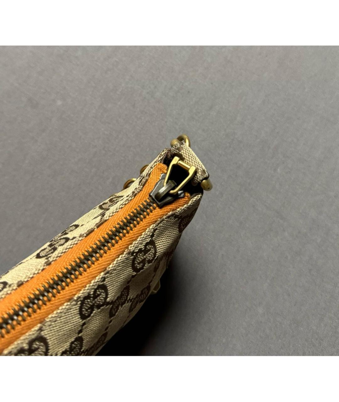 GUCCI Бежевая тканевая сумка с короткими ручками, фото 3