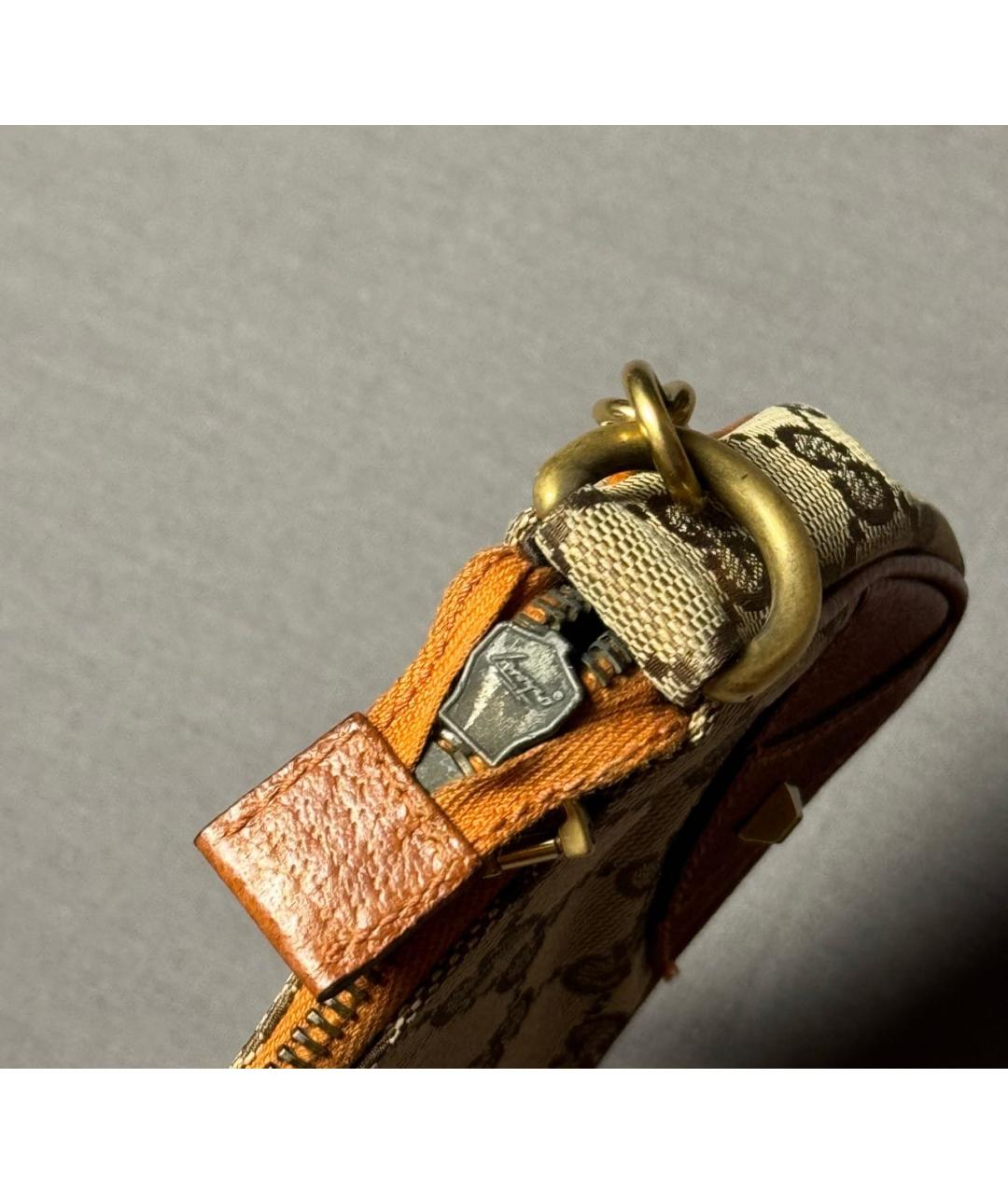 GUCCI Бежевая тканевая сумка с короткими ручками, фото 6