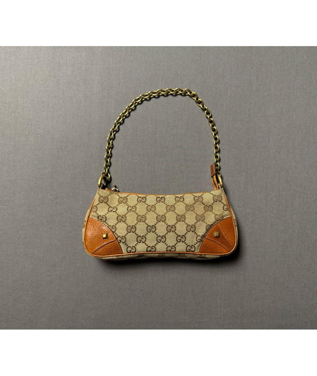 GUCCI Бежевая тканевая сумка с короткими ручками, фото 7