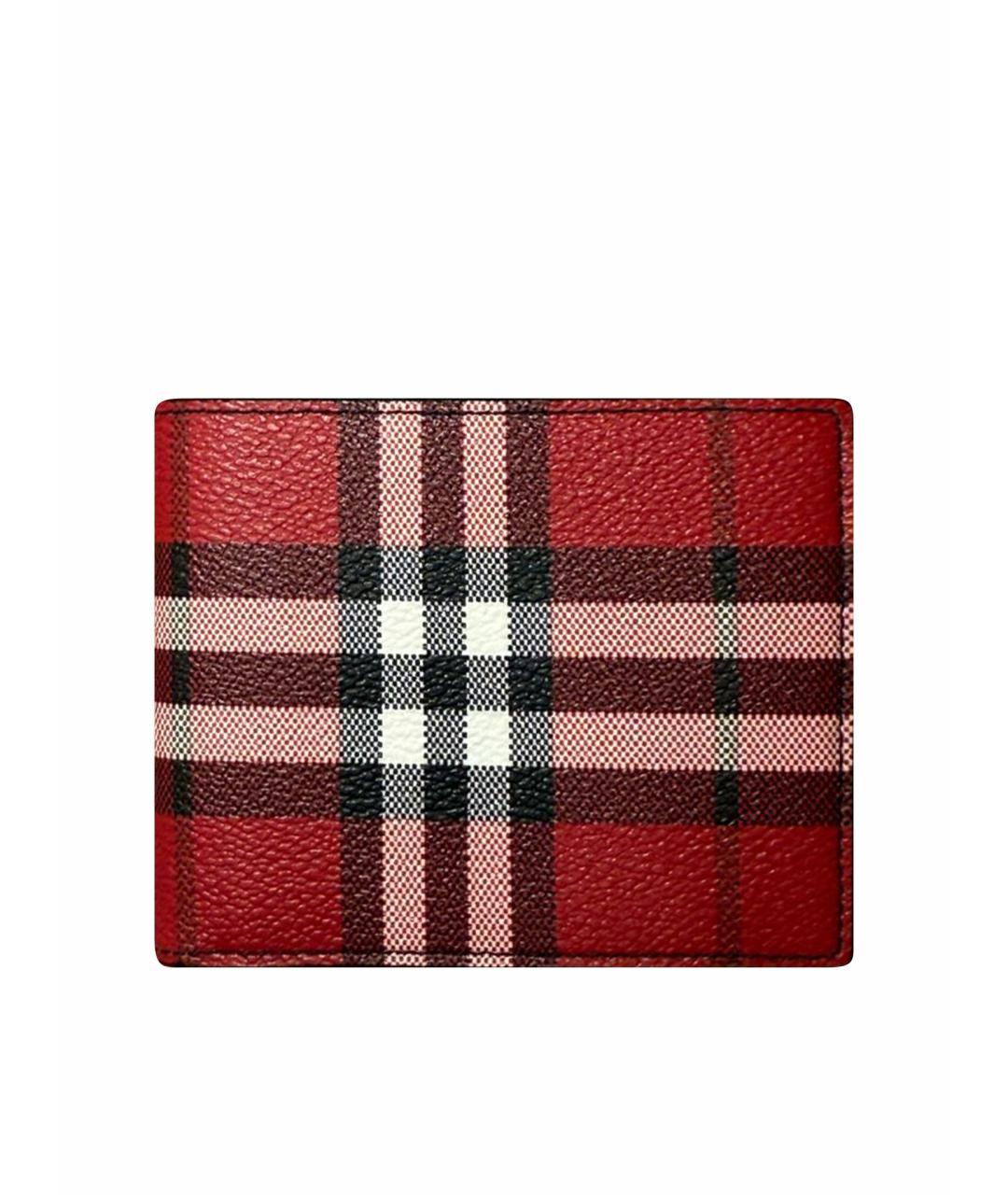 BURBERRY Красный кожаный кошелек, фото 1