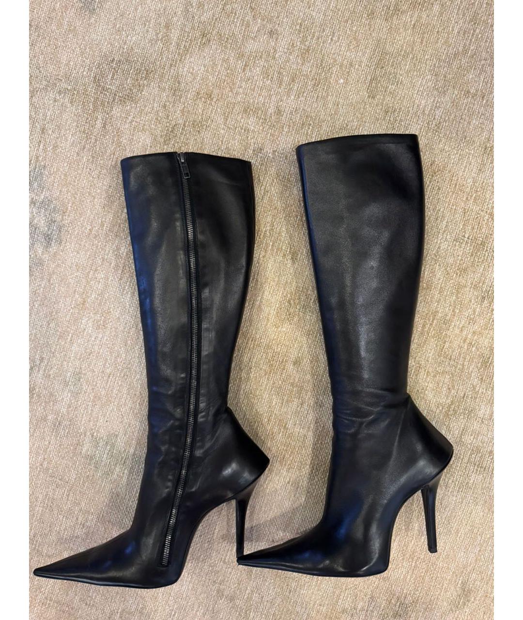 BALENCIAGA Черные кожаные сапоги, фото 5