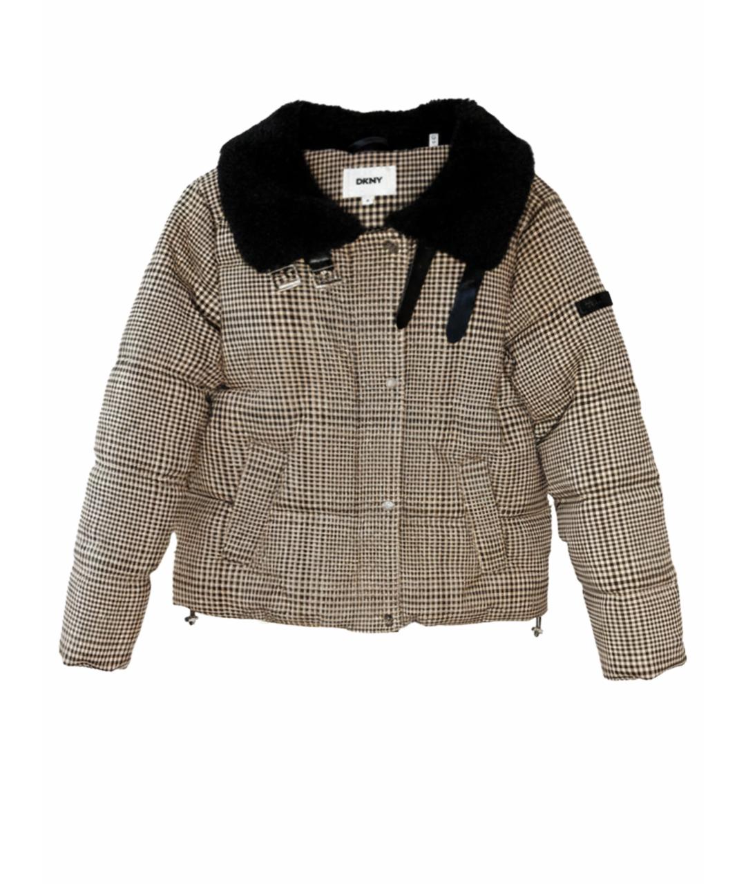 DKNY Бежевый полиэстеровый пуховик, фото 1