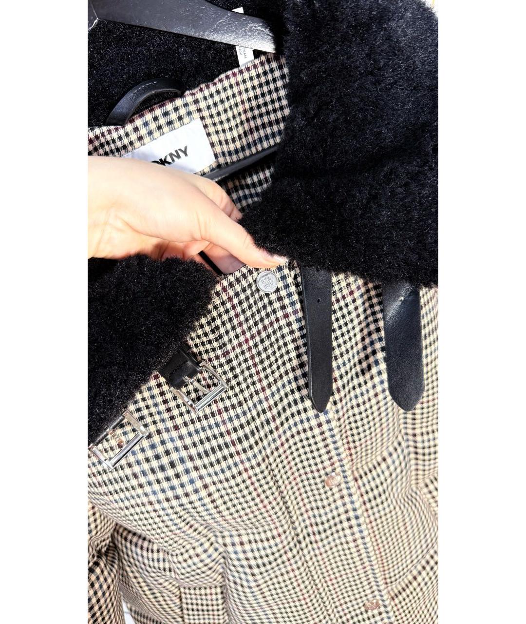 DKNY Бежевый полиэстеровый пуховик, фото 4