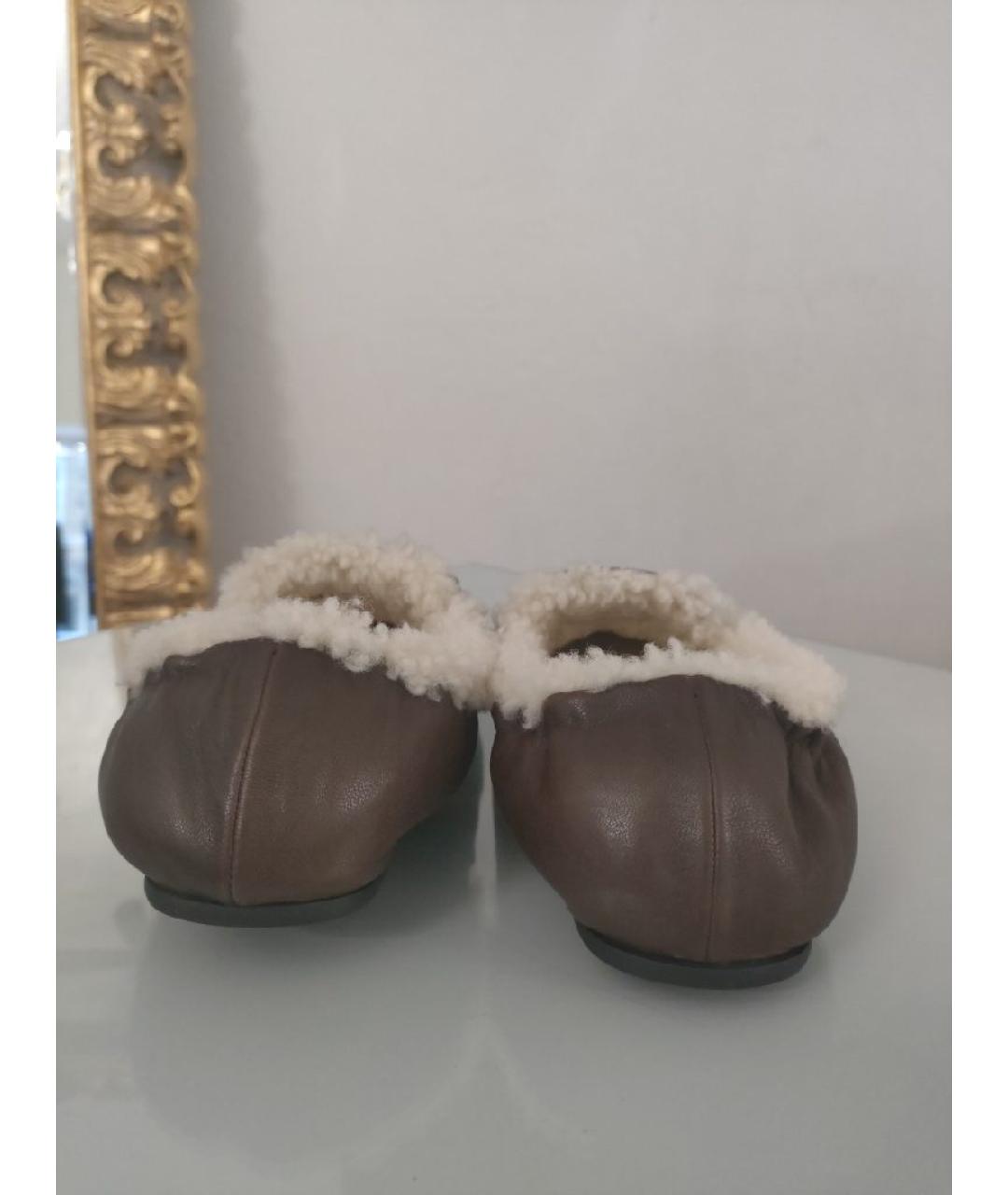 MIU MIU Коричневые кожаные мокасины, фото 4