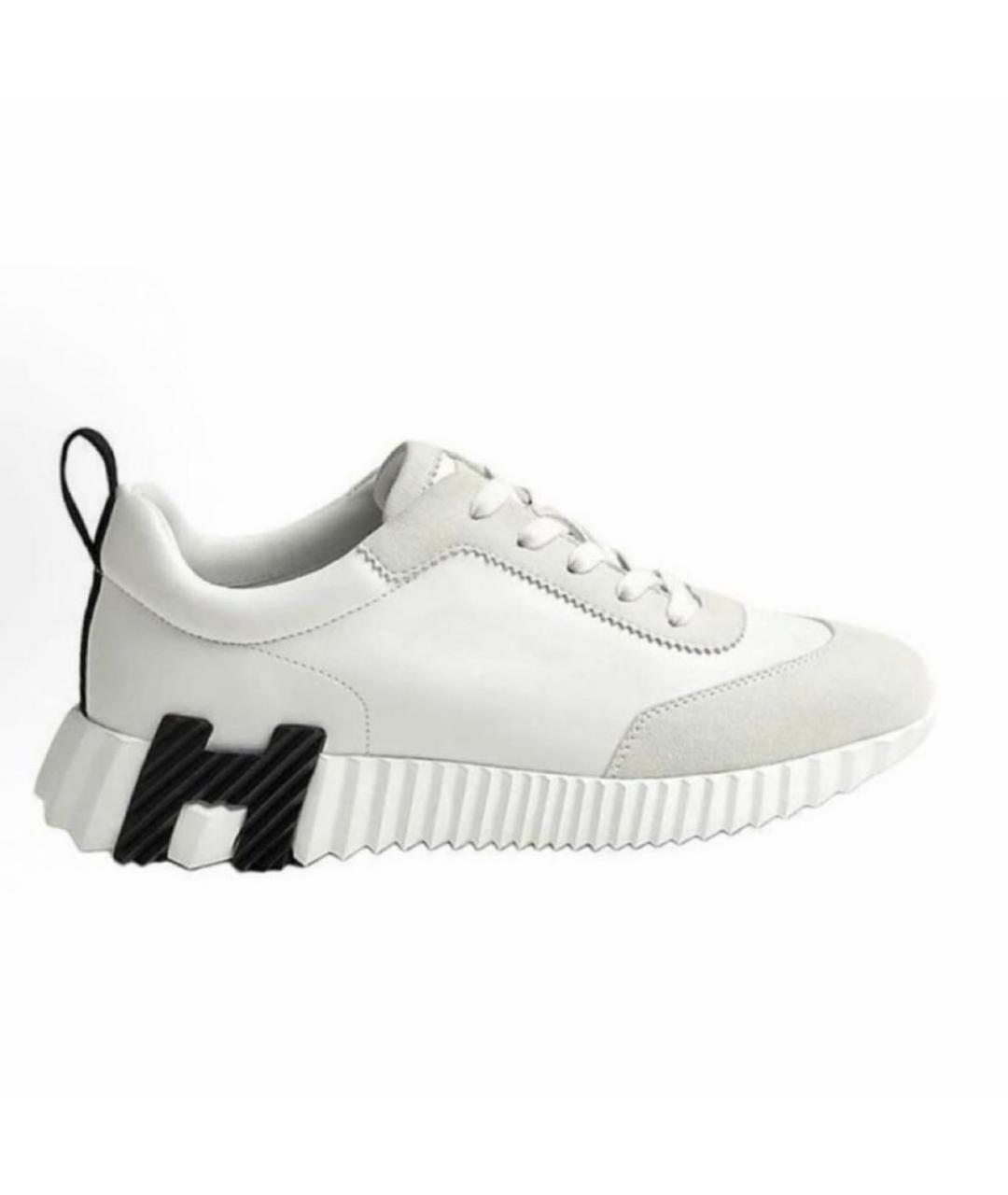 HERMES Белые кожаные низкие кроссовки / кеды, фото 1