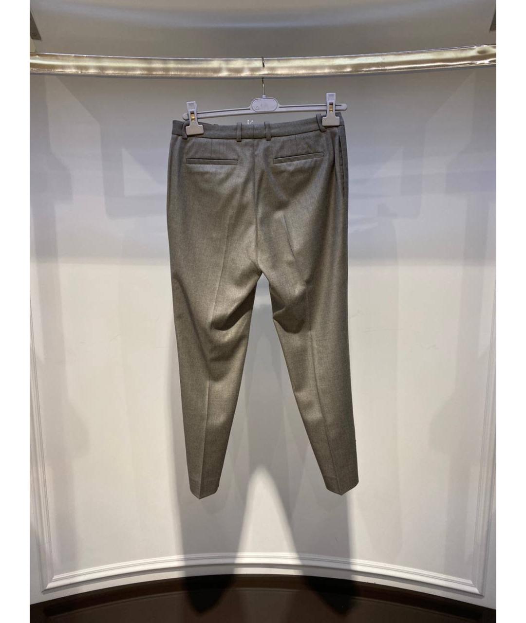 FABIANA FILIPPI Серые шерстяные брюки узкие, фото 3