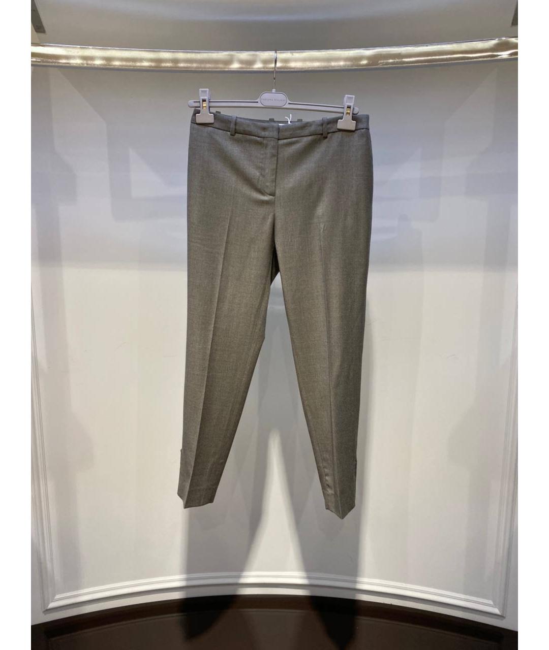 FABIANA FILIPPI Серые шерстяные брюки узкие, фото 4