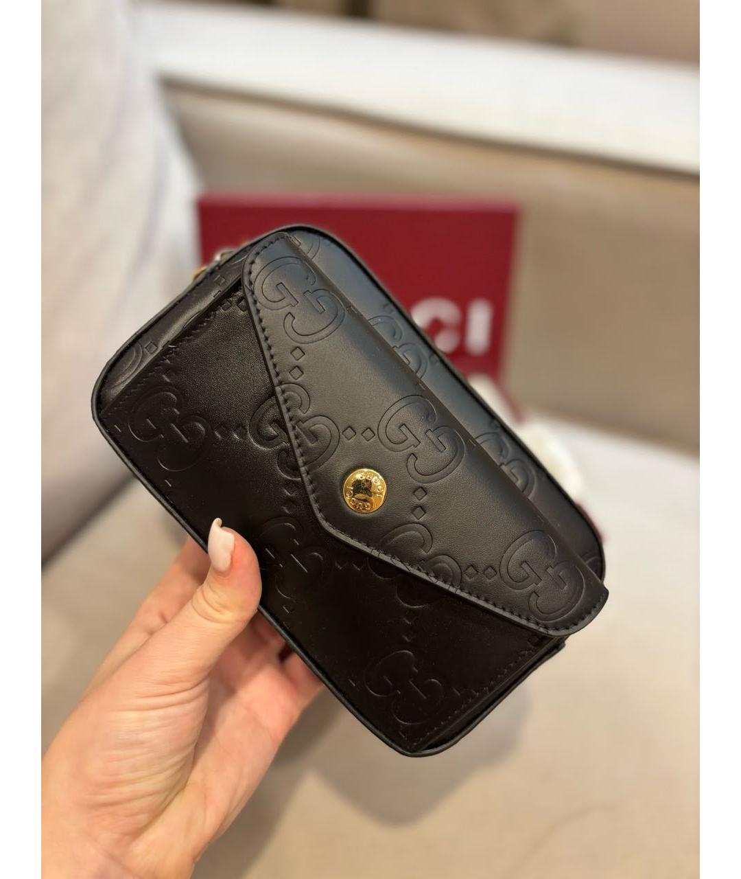 GUCCI Черная кожаная сумка через плечо, фото 2