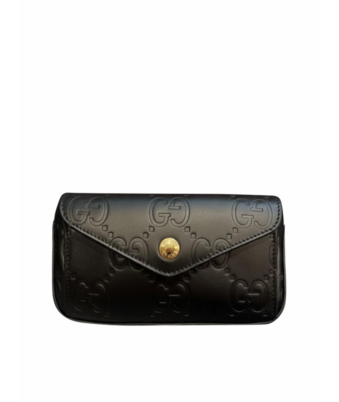 GUCCI Черная кожаная сумка через плечо, фото 1