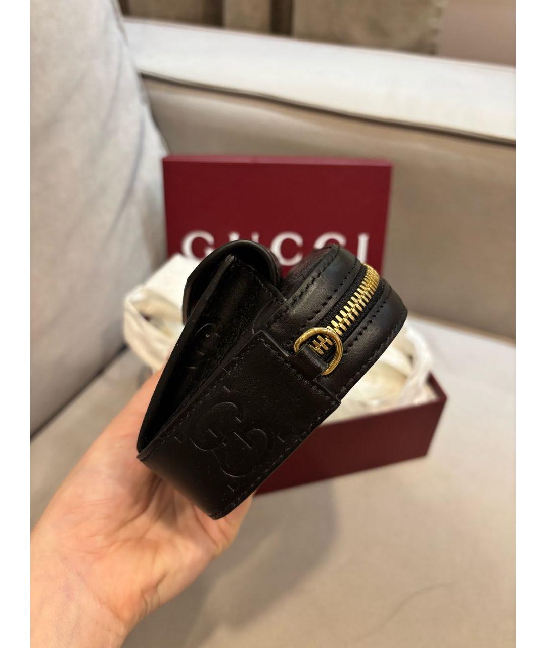 GUCCI Черная кожаная сумка через плечо, фото 3