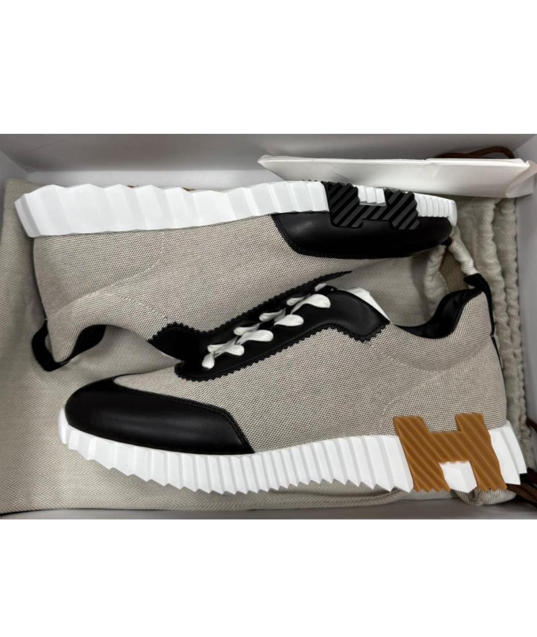 HERMES Черные замшевые низкие кроссовки / кеды, фото 2