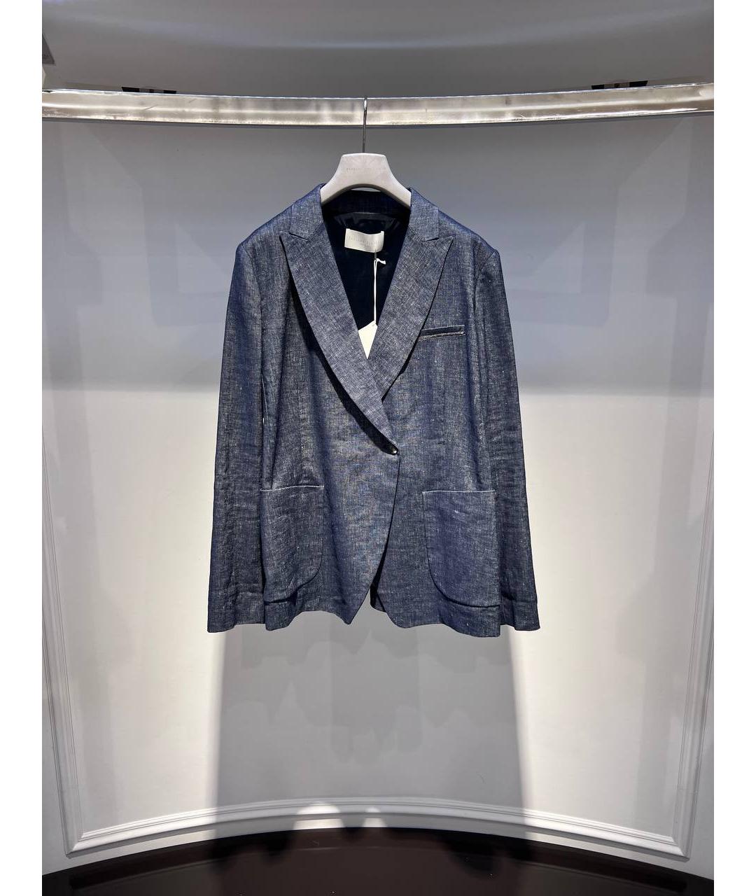 FABIANA FILIPPI Синий шерстяной жакет/пиджак, фото 4