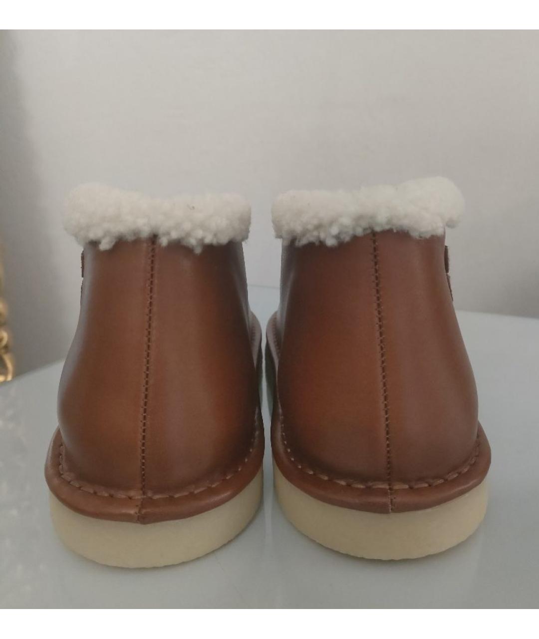 MIU MIU Коричневые кожаные полусапоги, фото 4