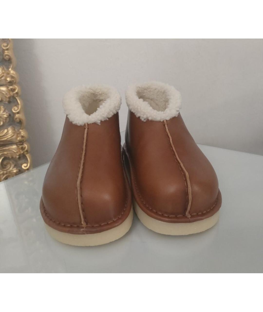 MIU MIU Коричневые кожаные полусапоги, фото 2