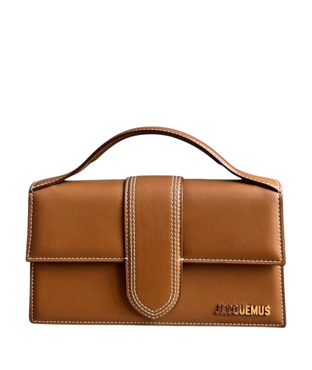 JACQUEMUS Коричневая кожаная сумка через плечо, фото 1