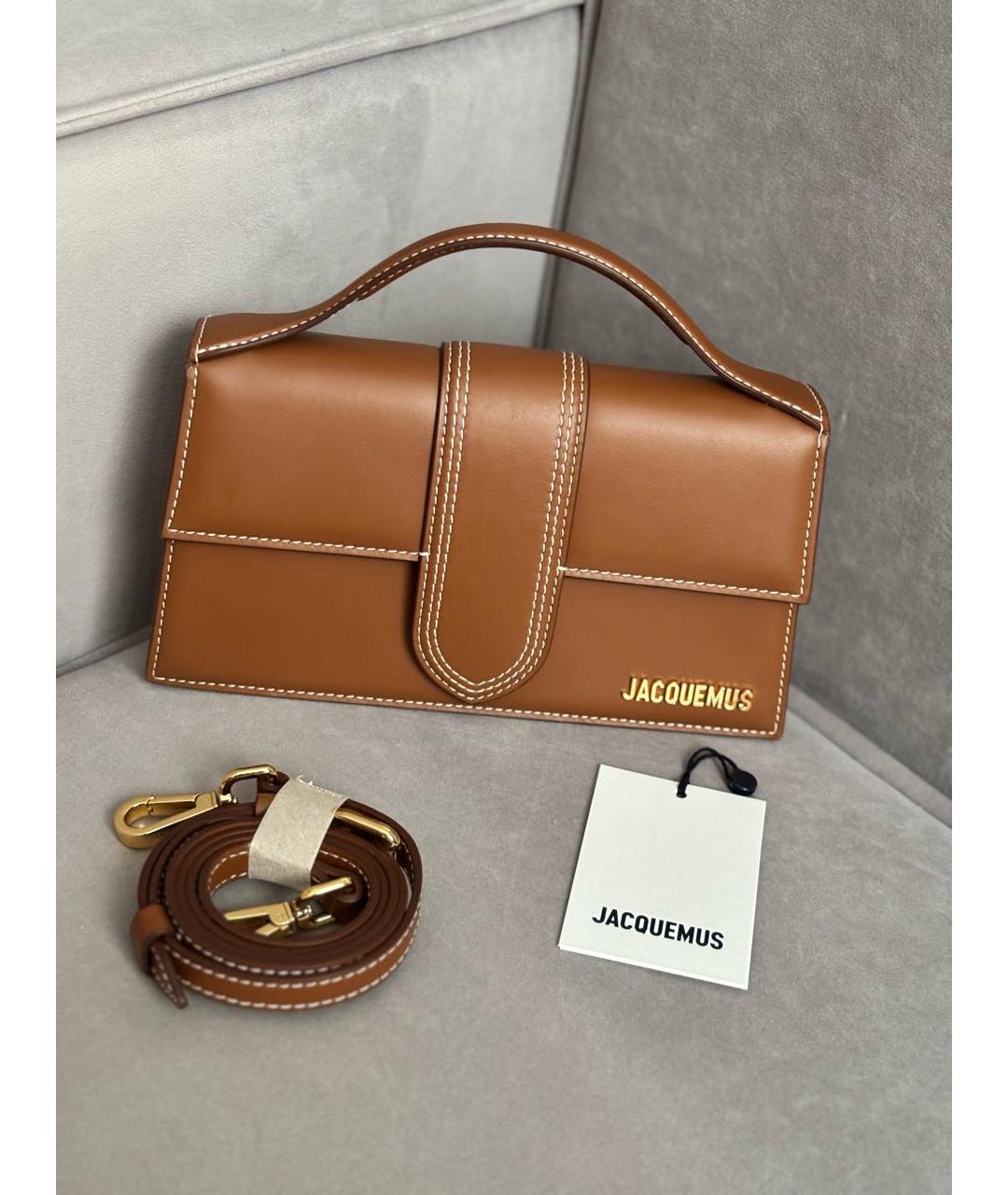 JACQUEMUS Коричневая кожаная сумка через плечо, фото 3