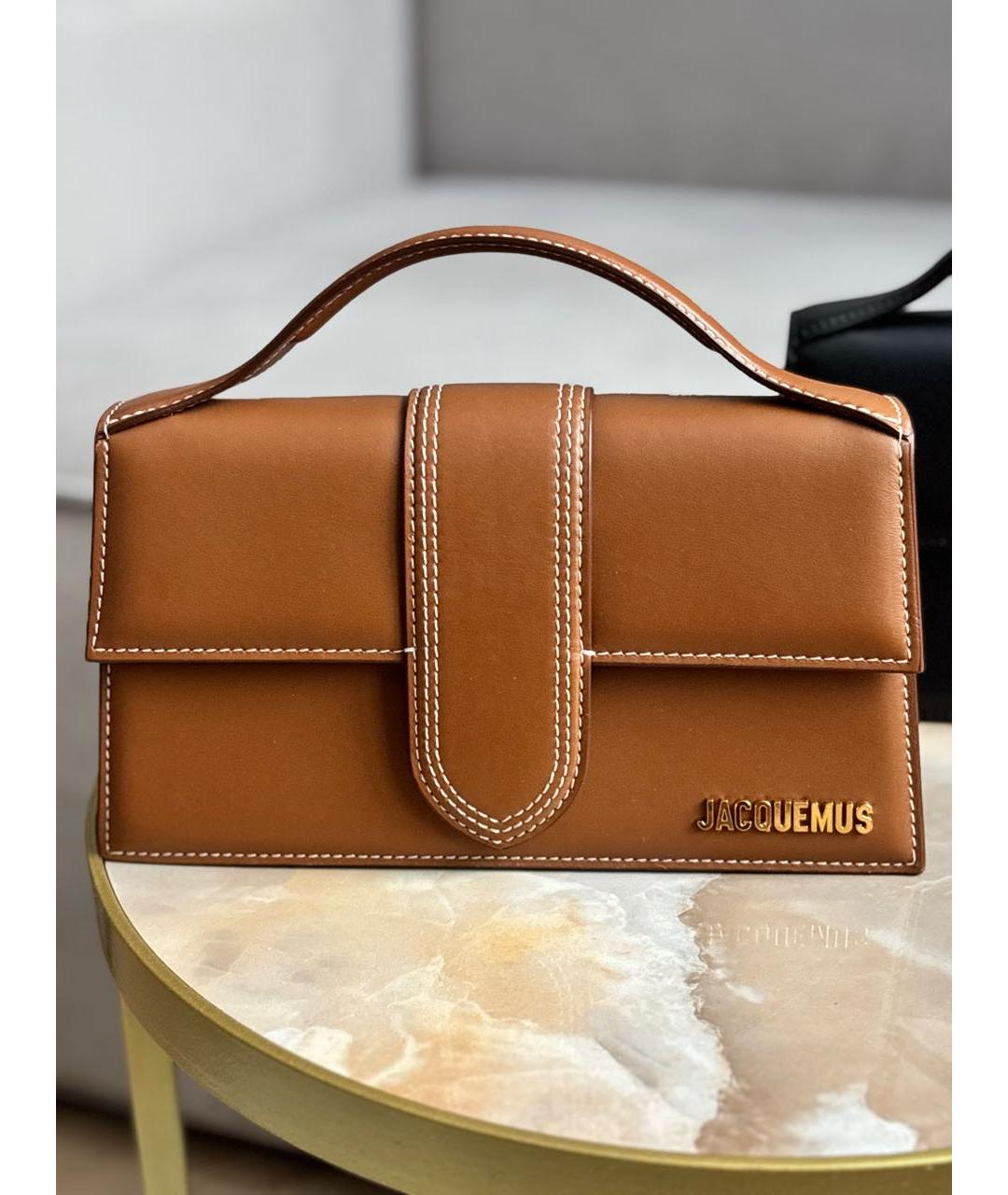 JACQUEMUS Коричневая кожаная сумка через плечо, фото 8