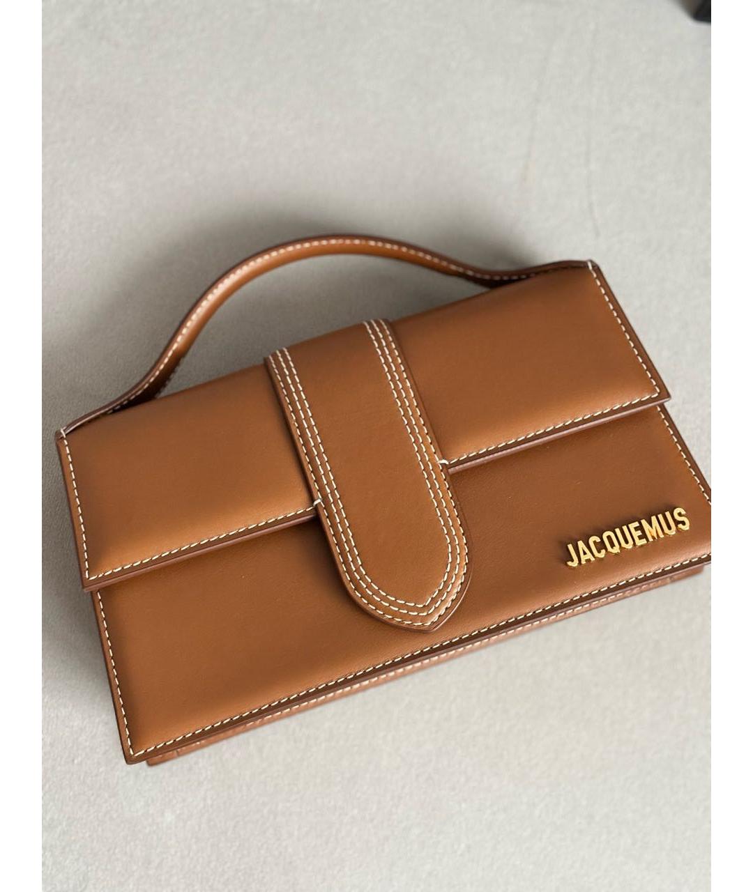 JACQUEMUS Коричневая кожаная сумка через плечо, фото 6