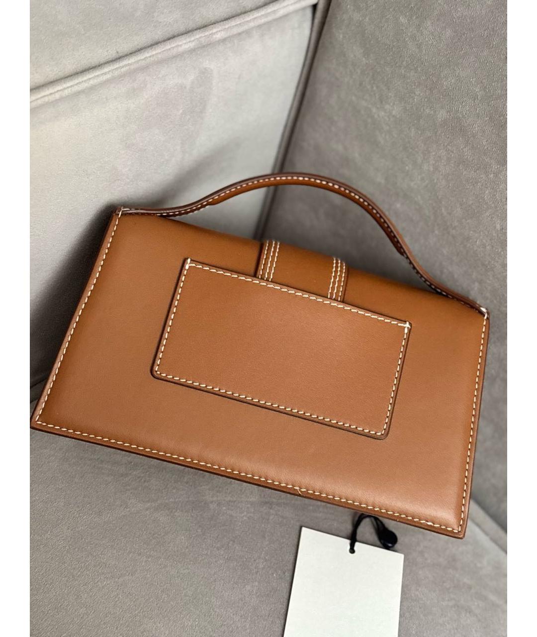 JACQUEMUS Коричневая кожаная сумка через плечо, фото 5