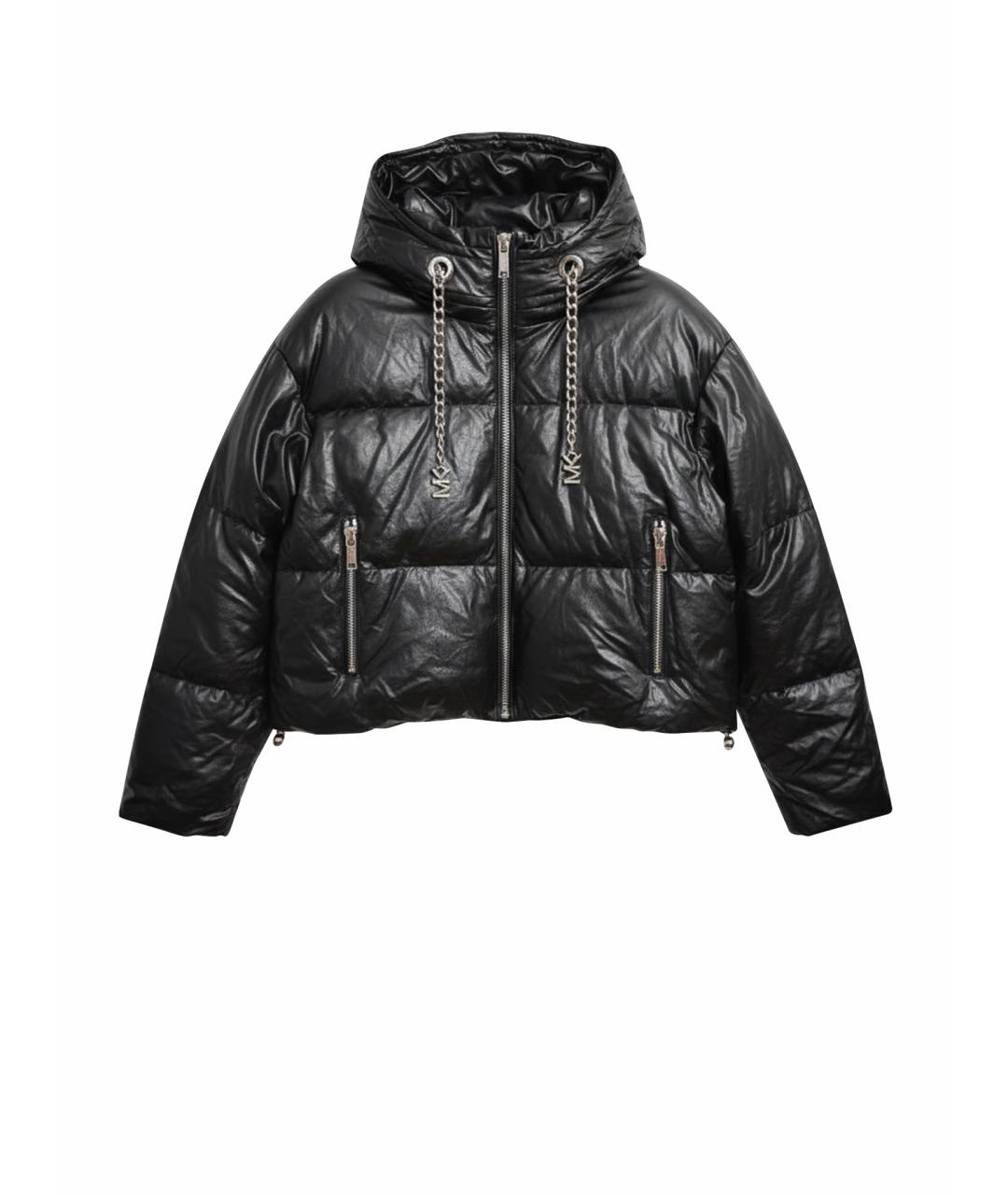 MICHAEL KORS Черный полиуретановый пуховик, фото 1