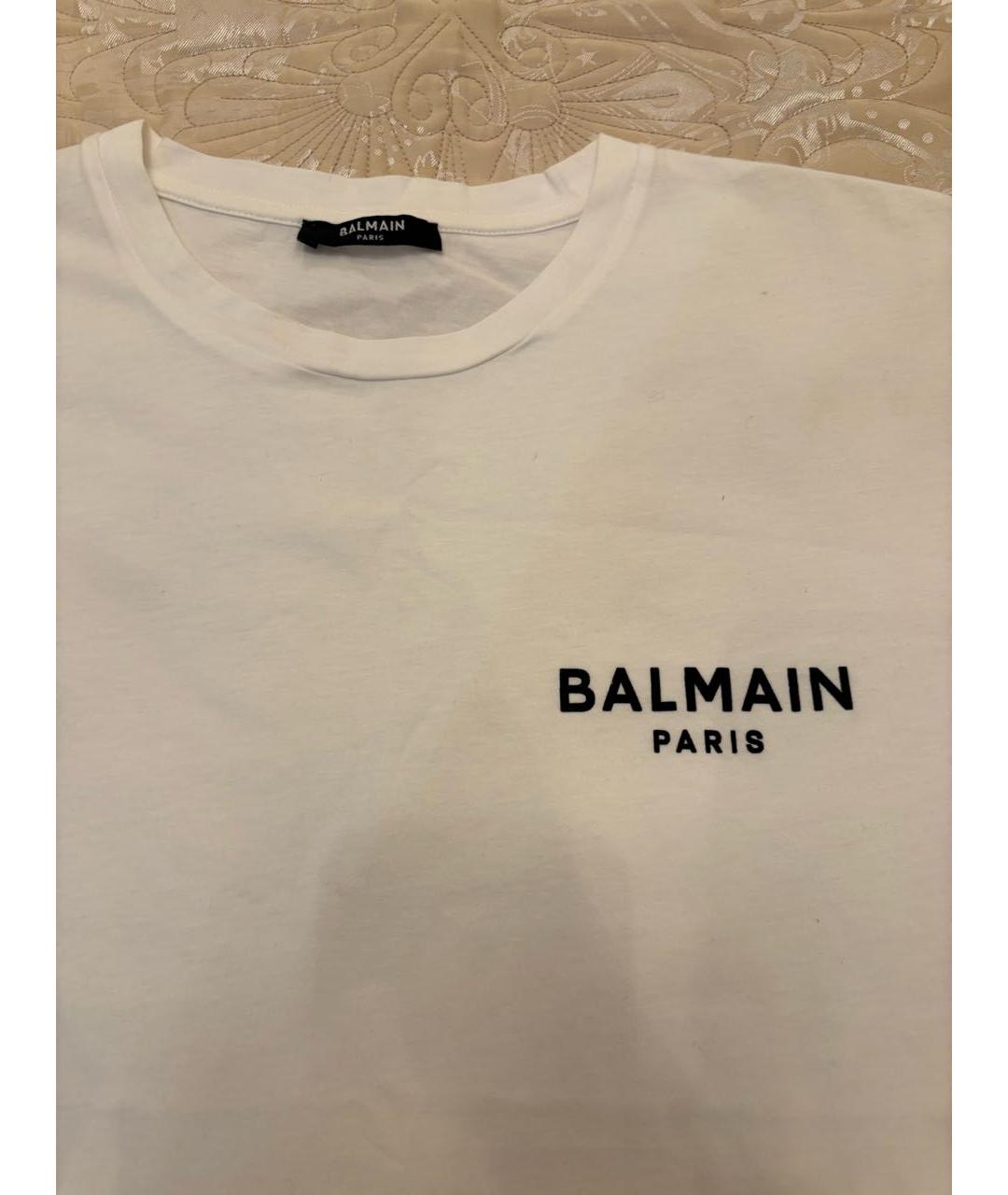 BALMAIN Белая хлопковая футболка, фото 3
