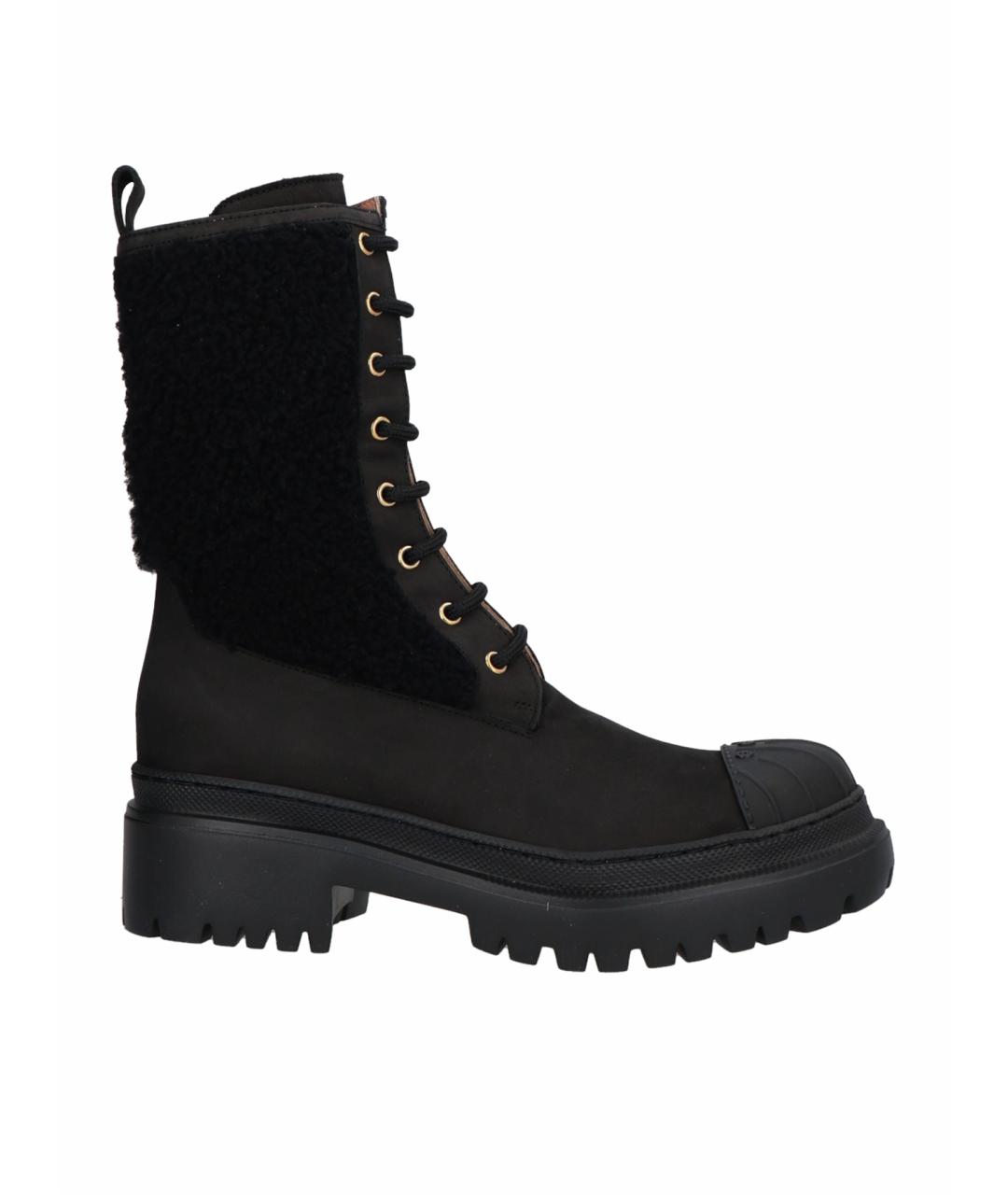 POLLINI Черные кожаные ботинки, фото 1