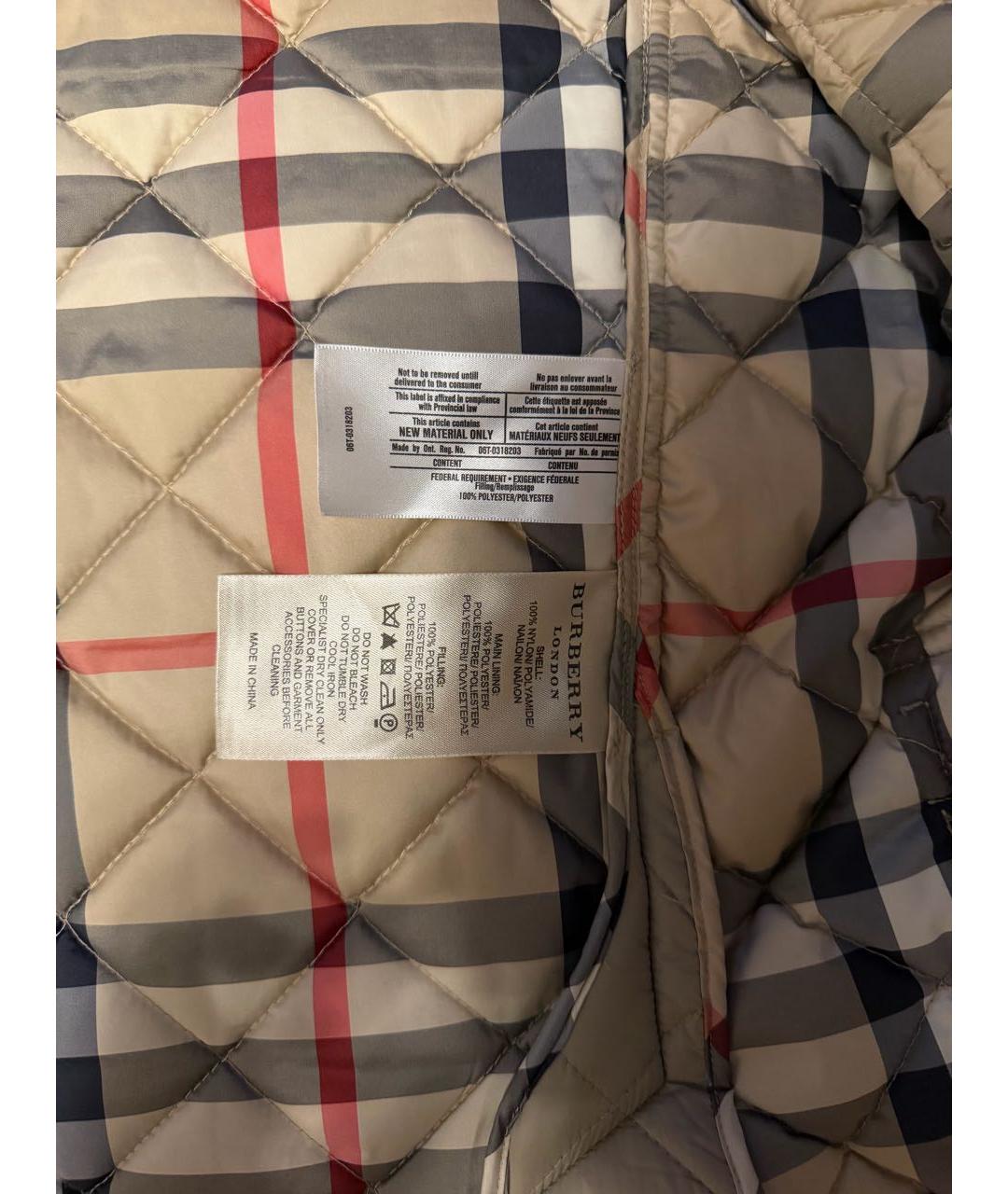 BURBERRY Бежевый полиамидовый жилет, фото 3