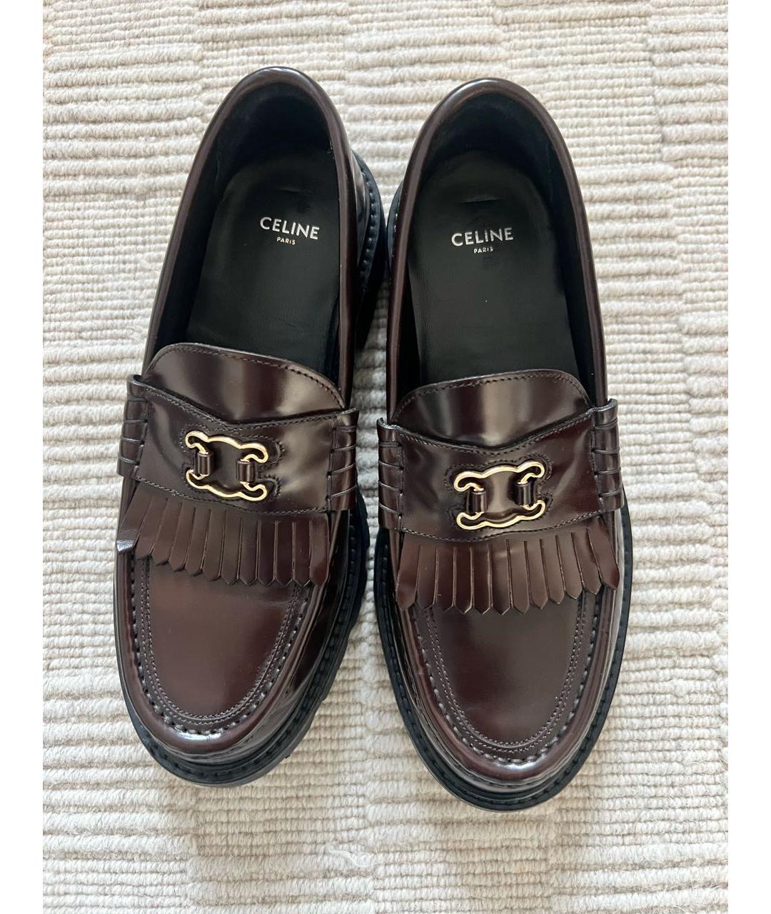 CELINE Коричневые кожаные брогги и оксфорды, фото 2