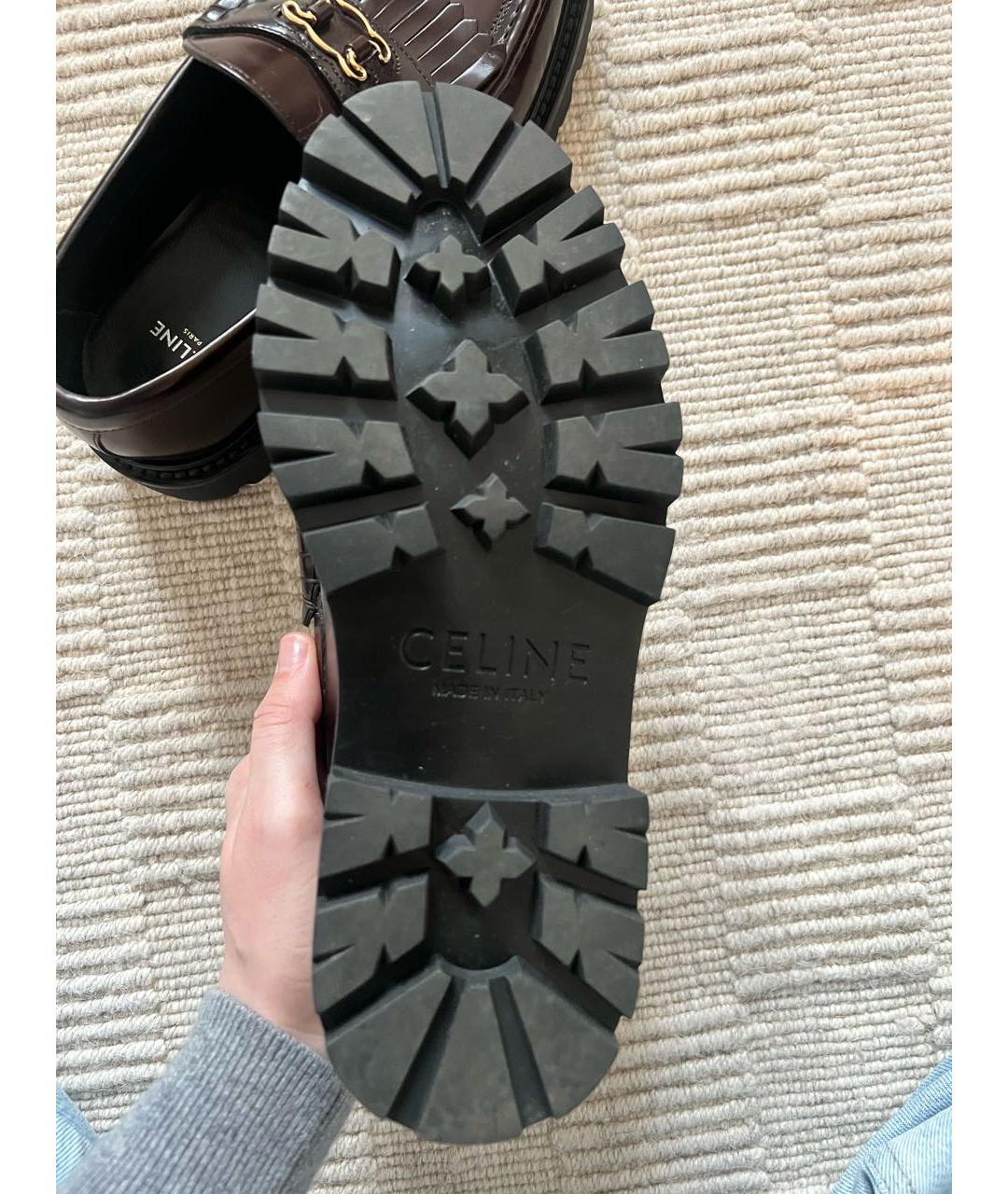 CELINE Коричневые кожаные брогги и оксфорды, фото 4