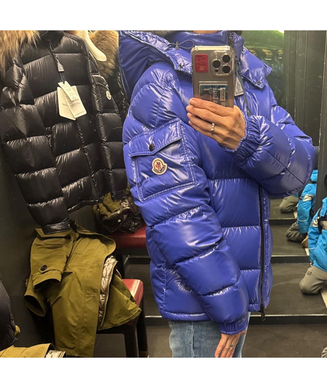 MONCLER Темно-синий пуховик, фото 3