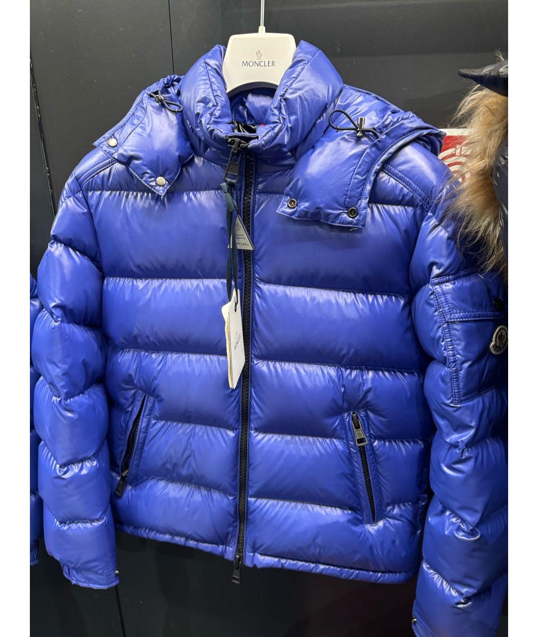 MONCLER Темно-синий пуховик, фото 5