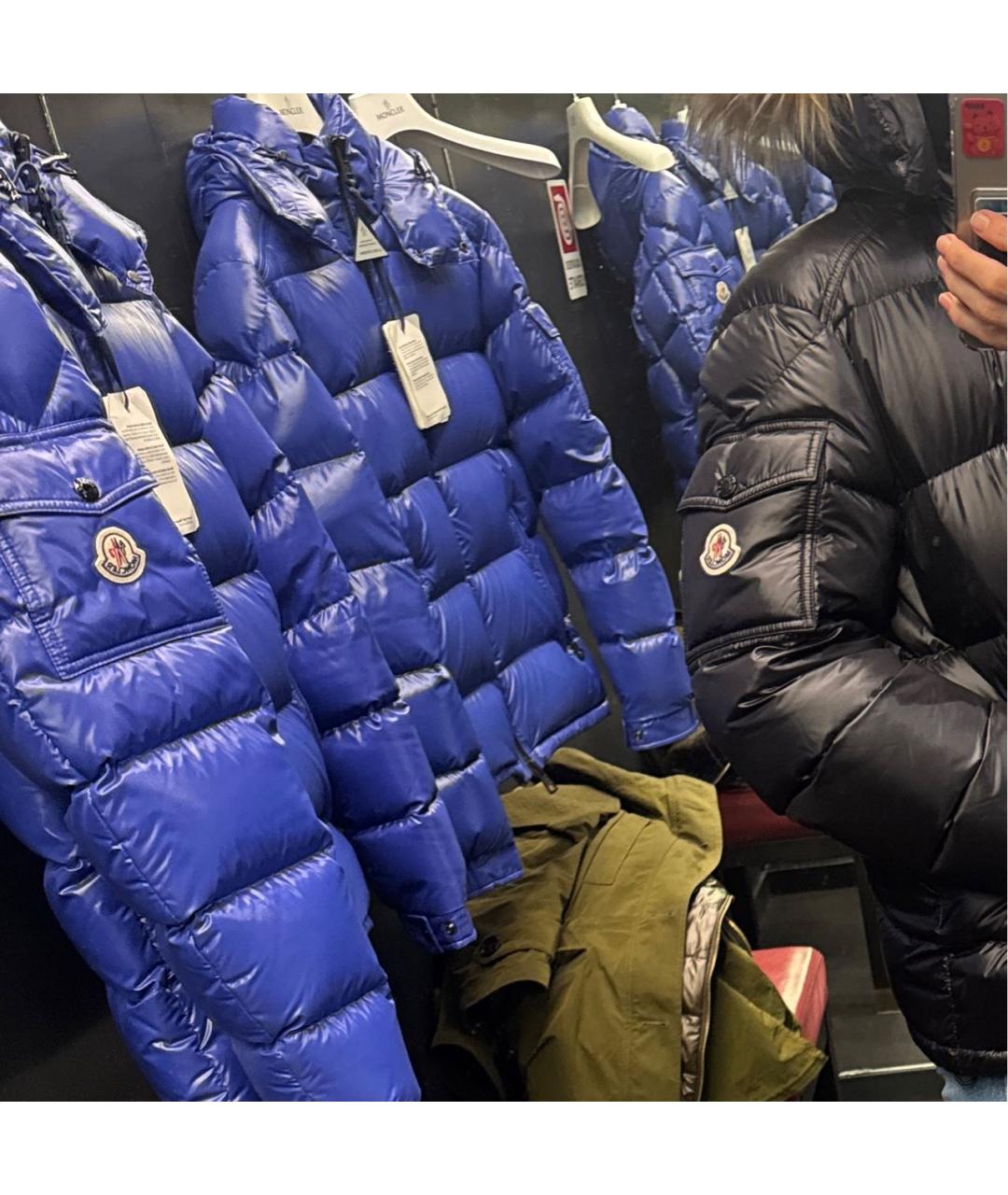 MONCLER Темно-синий пуховик, фото 4