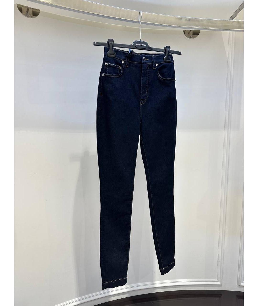 DOLCE&GABBANA Темно-синие хлопковые джинсы слим, фото 3