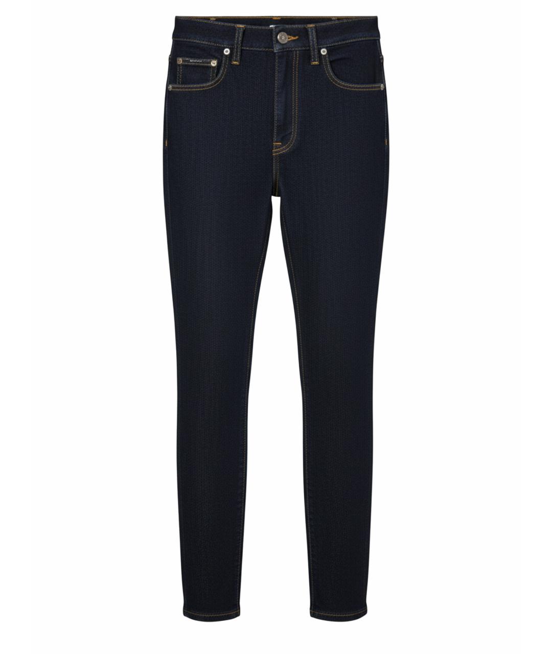 DOLCE&GABBANA Темно-синие хлопковые джинсы слим, фото 1