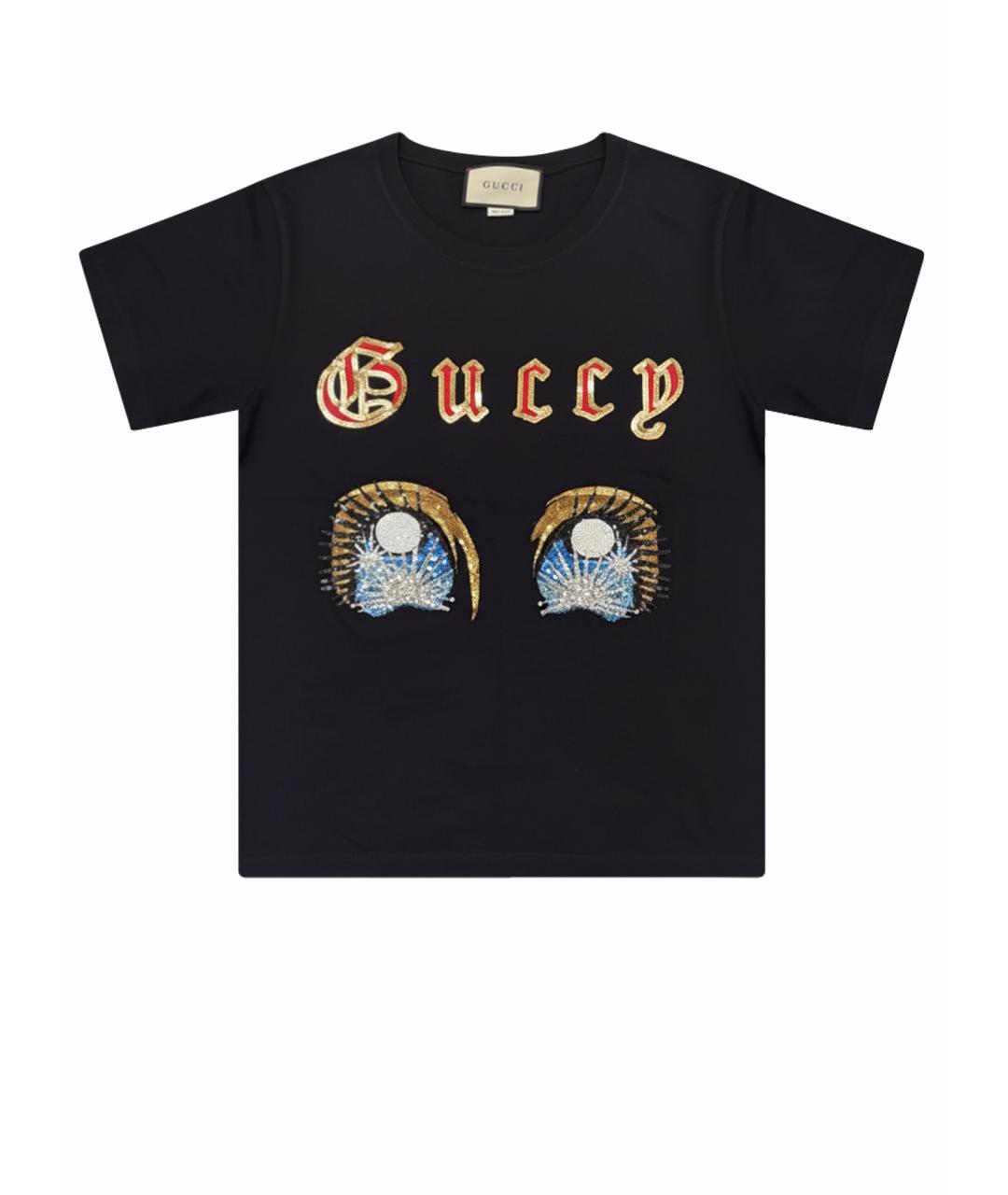 GUCCI Черная хлопковая футболка, фото 1