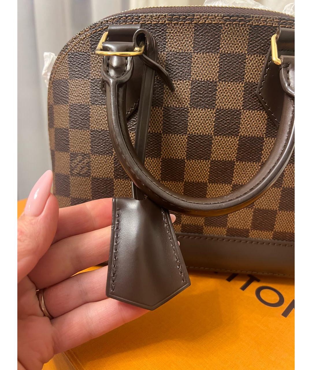 LOUIS VUITTON Коричневая сумка с короткими ручками, фото 3