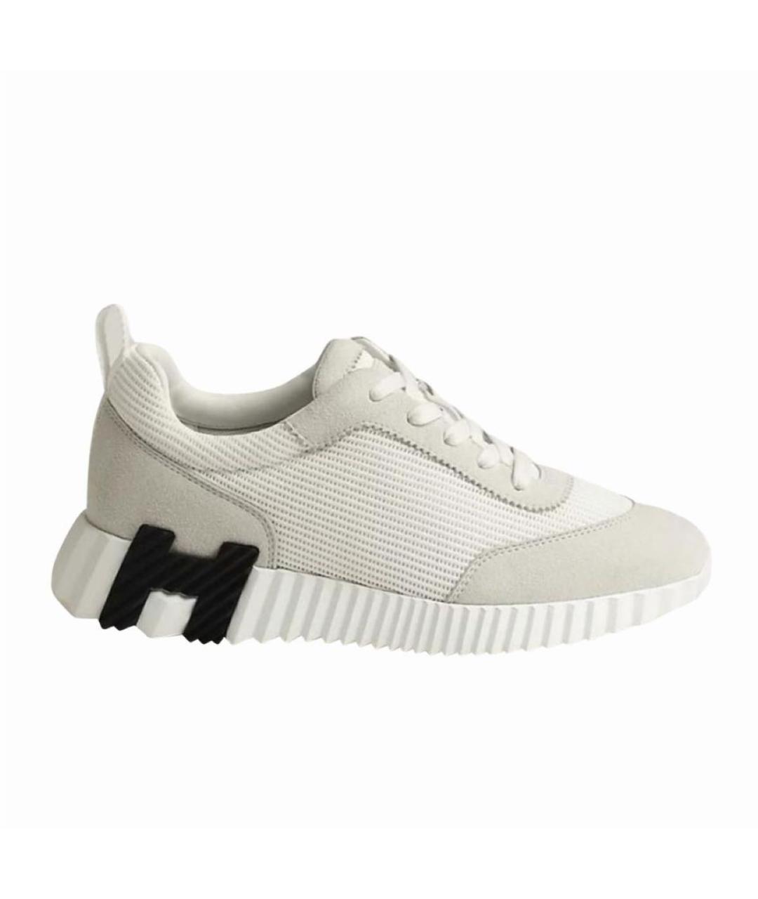 HERMES Белые текстильные кроссовки, фото 3