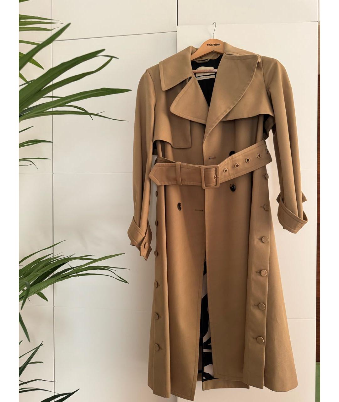 ROBERTO CAVALLI Бежевый полиэстеровый тренч/плащ, фото 8