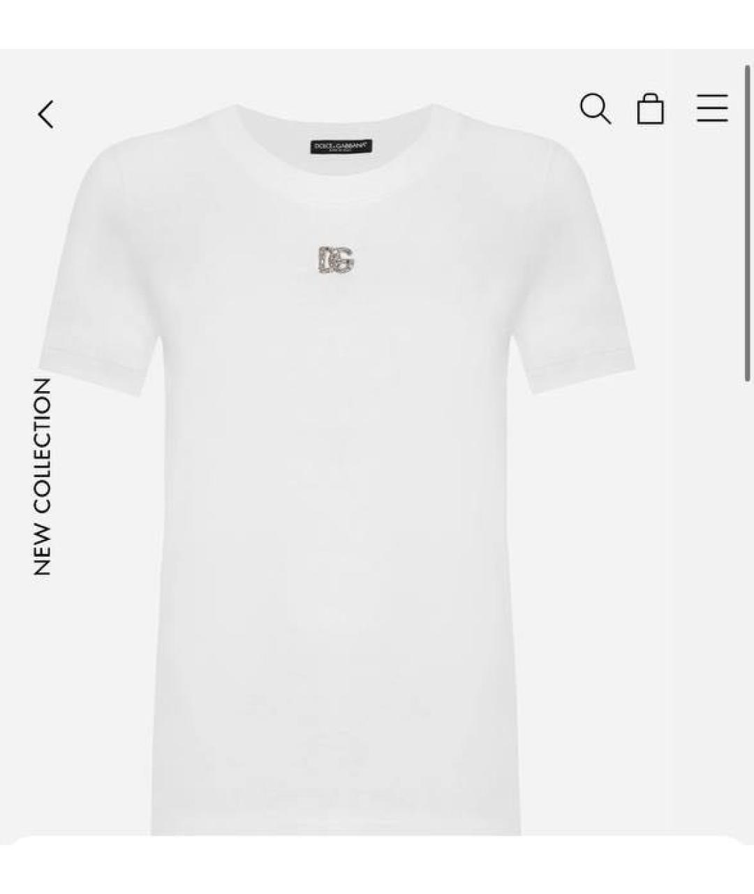 DOLCE&GABBANA Белая хлопковая футболка, фото 3