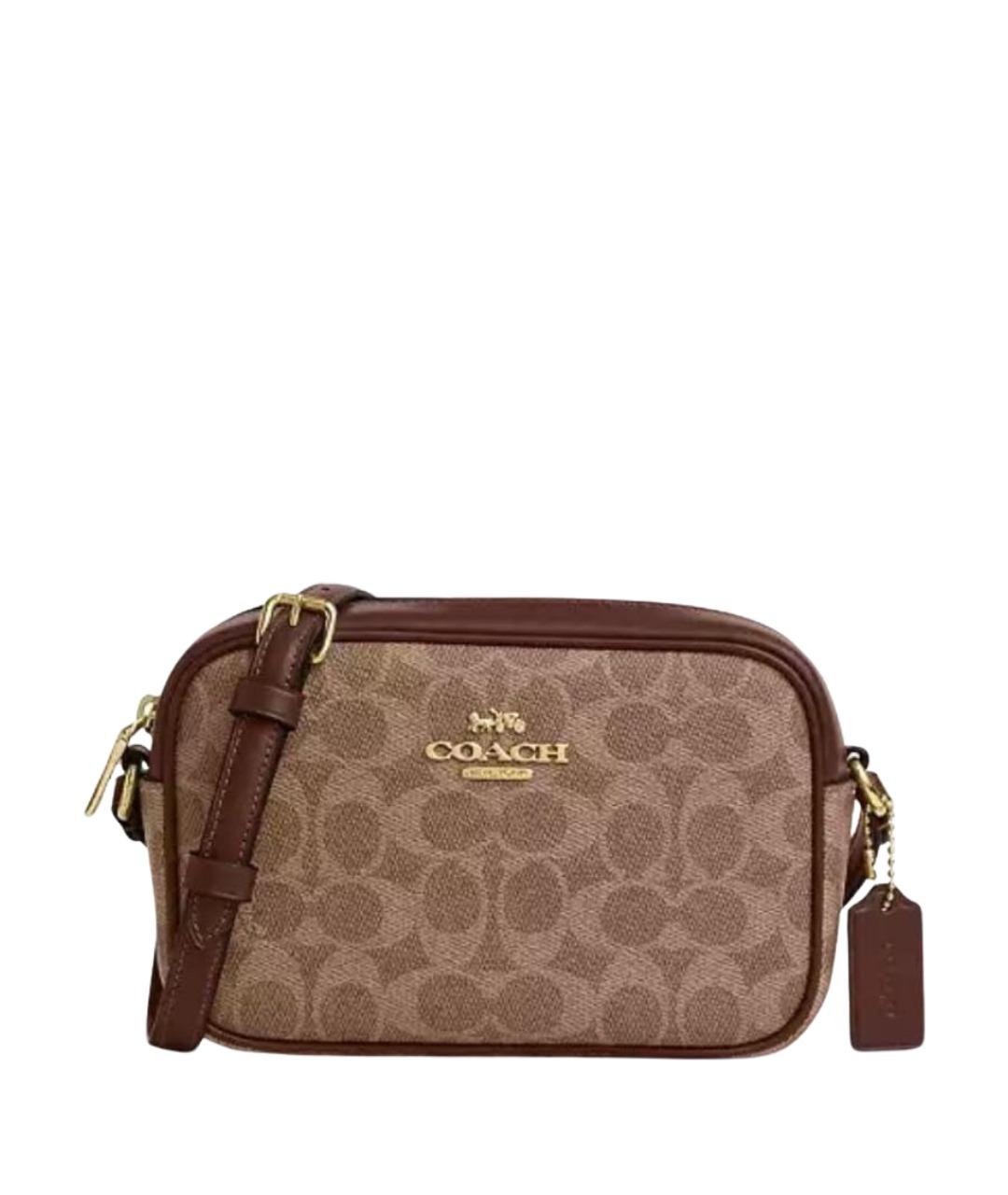 COACH Коричневая кожаная сумка через плечо, фото 1
