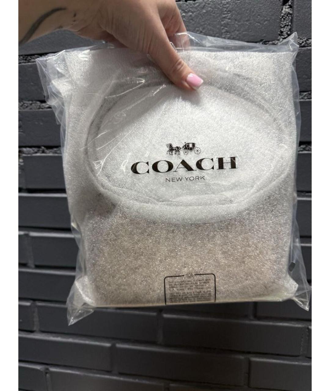 COACH Коричневая кожаная сумка через плечо, фото 6