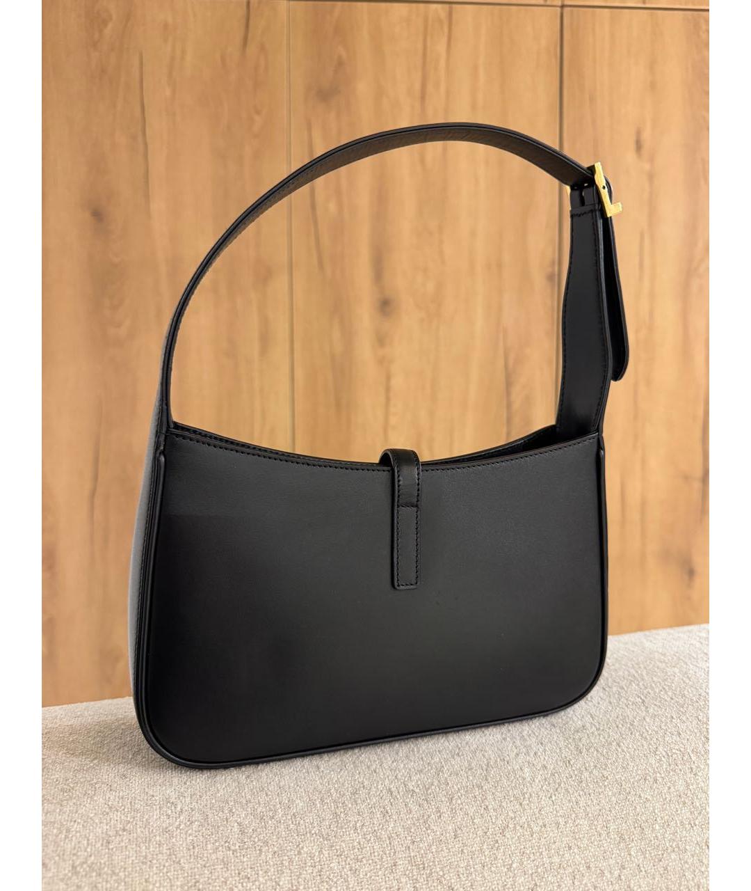 SAINT LAURENT Черная кожаная сумка с короткими ручками, фото 3