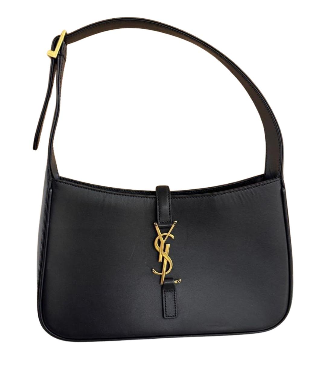 SAINT LAURENT Черная кожаная сумка с короткими ручками, фото 1