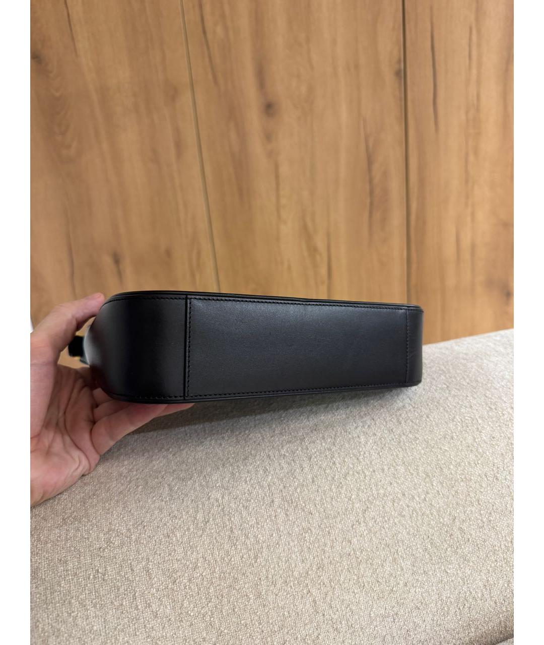 SAINT LAURENT Черная кожаная сумка с короткими ручками, фото 5