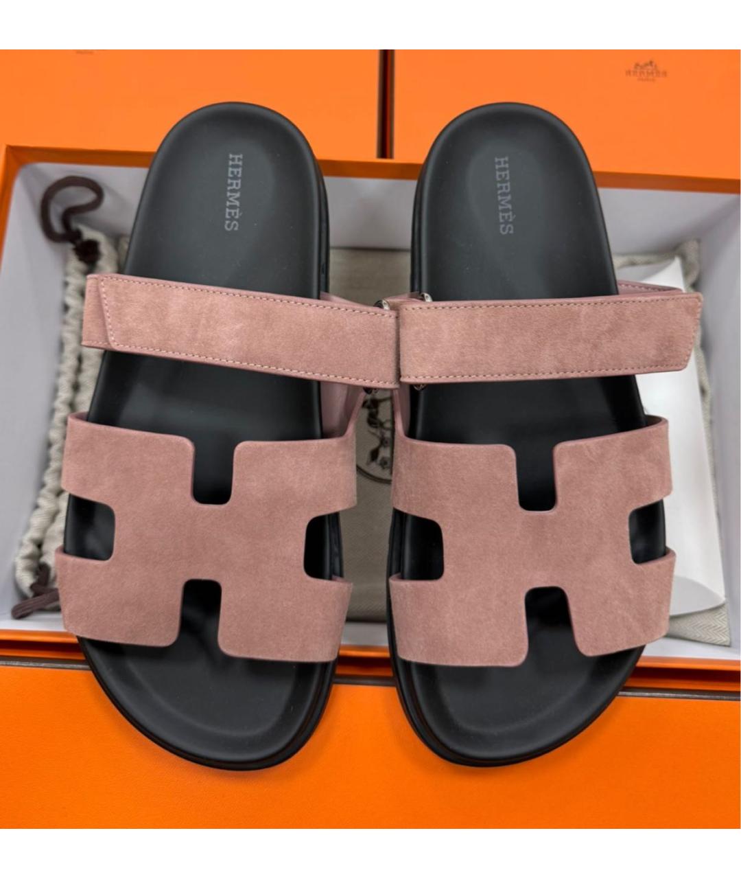 HERMES Мульти замшевые сандалии, фото 2