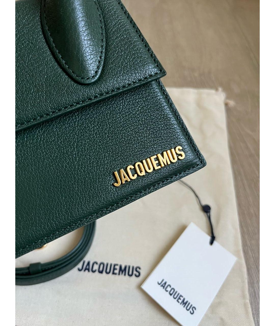 JACQUEMUS Зеленая кожаная сумка через плечо, фото 5