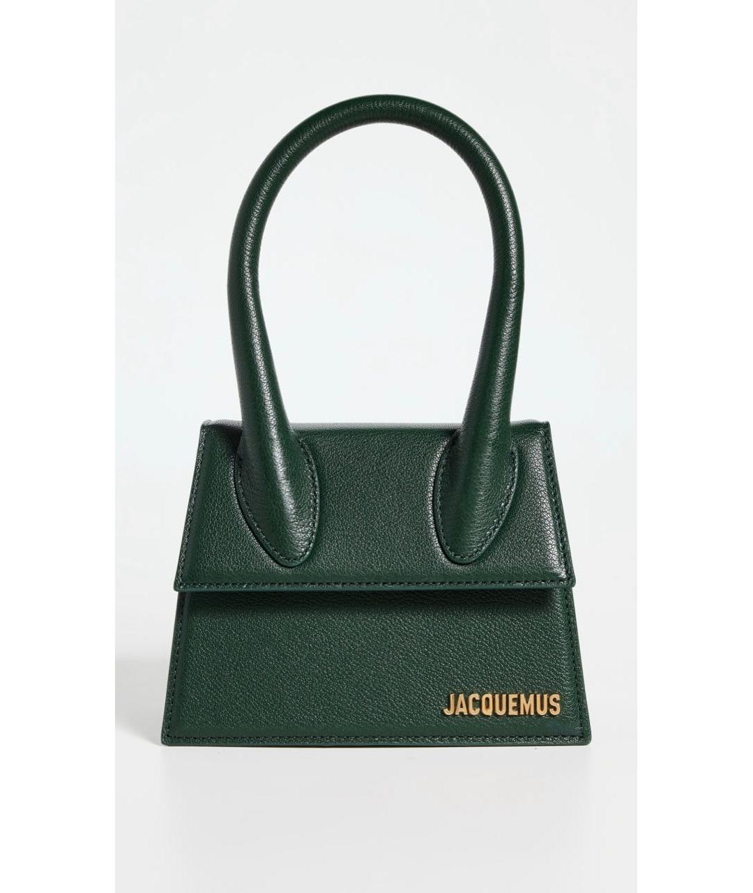 JACQUEMUS Зеленая кожаная сумка через плечо, фото 6