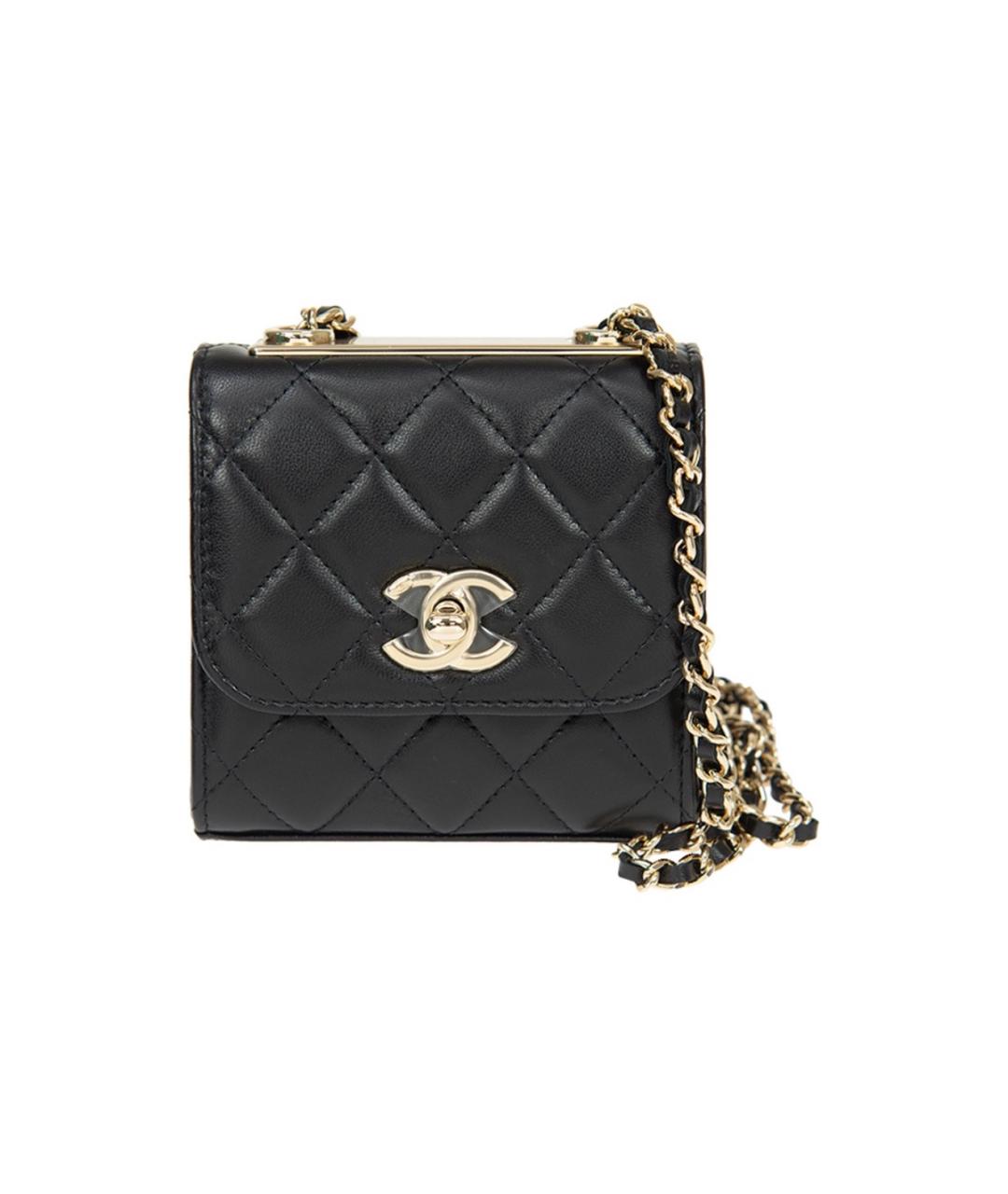 CHANEL Черная кожаная сумка через плечо, фото 8