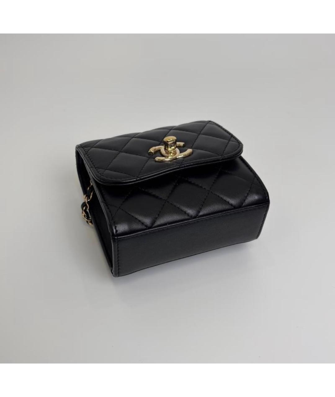 CHANEL Черная кожаная сумка через плечо, фото 6
